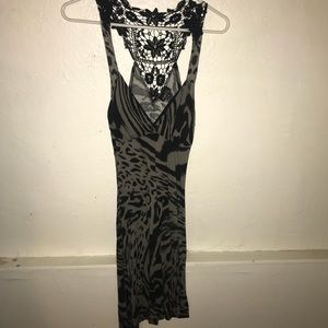 Black and gray animal print dress